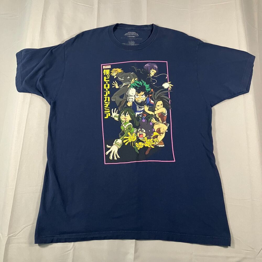 My Hero Academia Funimation Anime T-Shirt Mens‎ XL Navy Short Sleeve Graphic Tee